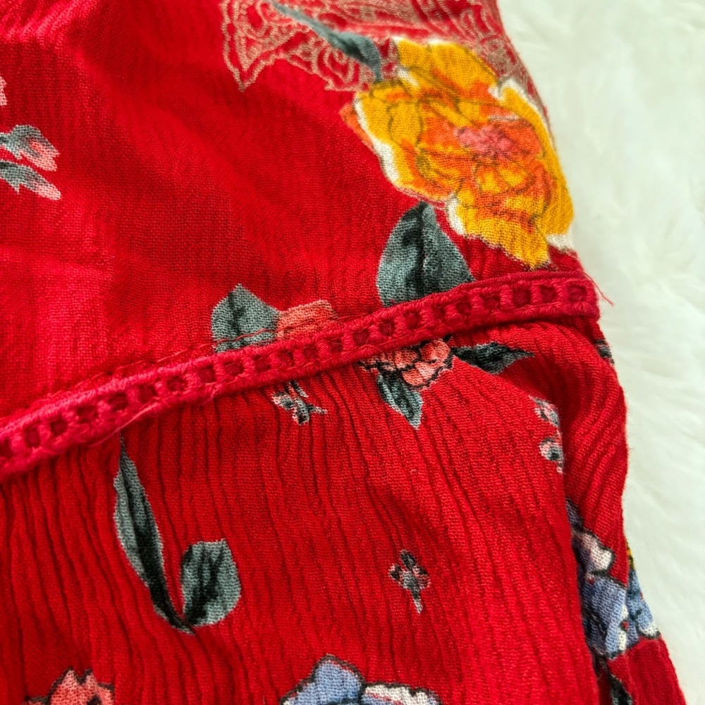 Bila Sleeveless V-Neck Rayon Mixed Floral Print Asymmetrical Dress Size XL Boho - Picture 5 of 12